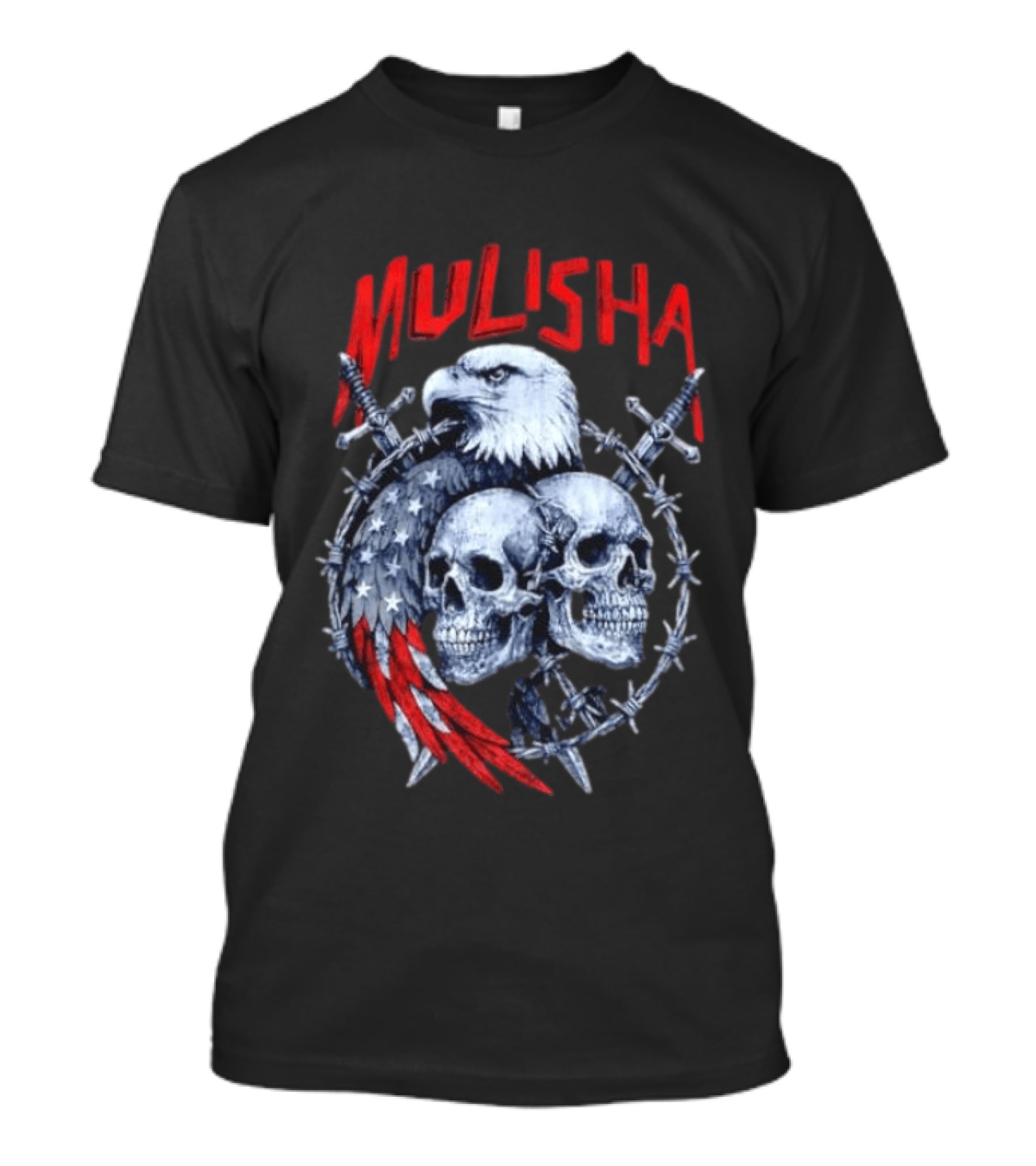 Mulisha Bald Eagle American Flag Skulls And Swords T-Shirt