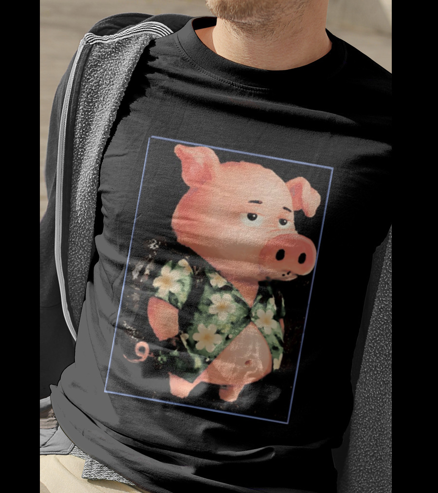 Nice Enjoy The Little Things Hawaiian Pig Floral T-Shirt