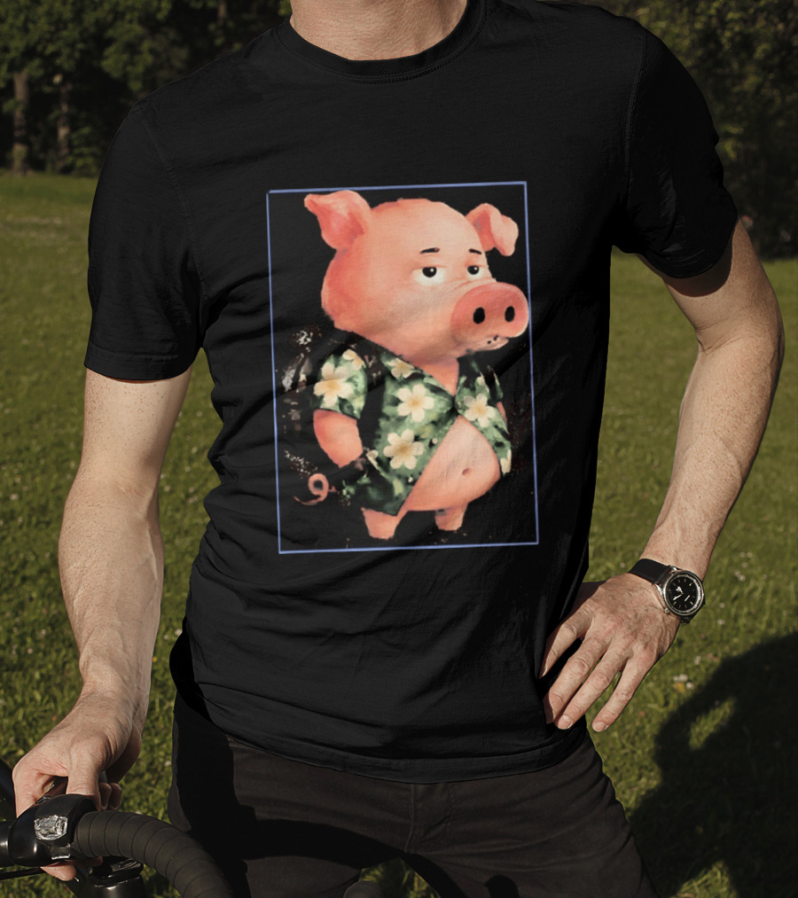 Nice Enjoy The Little Things Hawaiian Pig Floral T-Shirt