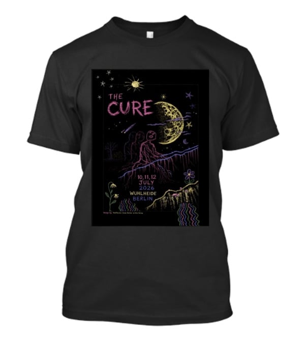 The Cure Berlin July 10 11 12 2026 Wuhlheide Event Moon And Stars T-Shirt