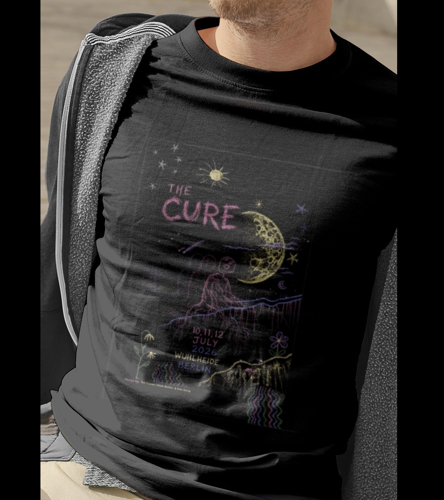 The Cure Berlin July 10 11 12 2026 Wuhlheide Event Moon And Stars T-Shirt