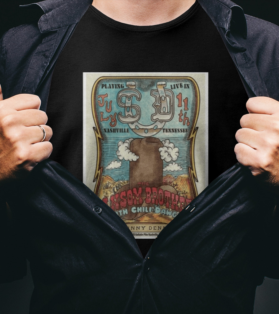 The Ransom Brothers With Chili Dawgs Live In Nashville July 11th Skinny Dennis T-Shirt