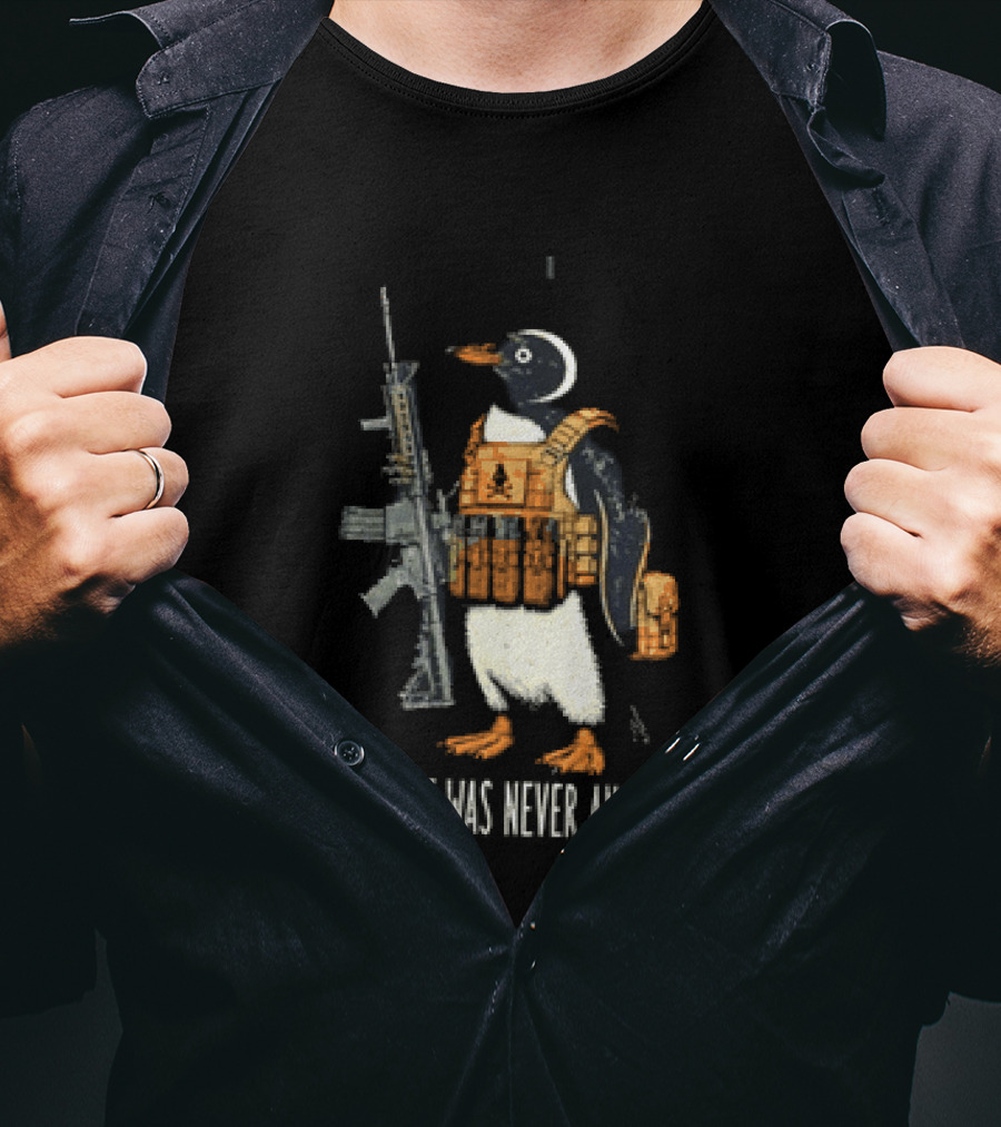 Penguin Flight Was Never An Option Rifle Vest Tactical Humor T-Shirt