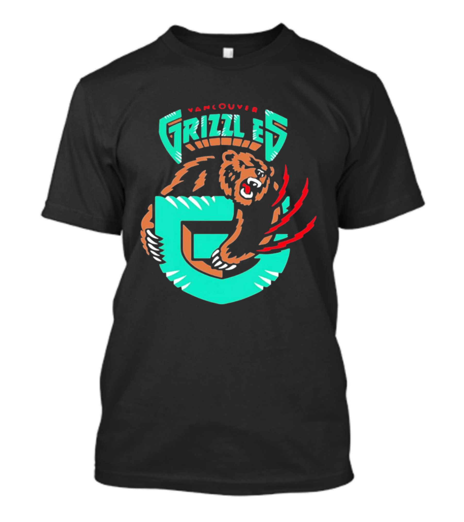 Vancouver Grizzlies Bear Claw Retro Sports Emblem Men's T-Shirt