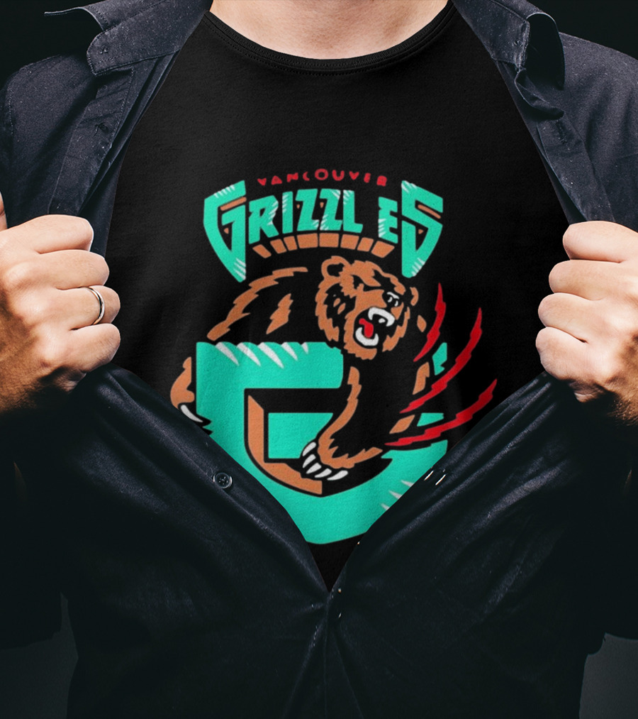 Vancouver Grizzlies Bear Claw Retro Sports Emblem Men's T-Shirt