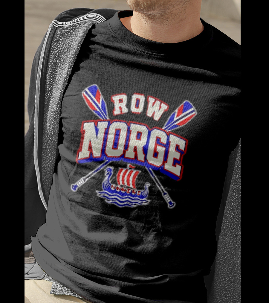 Row Norge Norway Viking Oars And Ship T-Shirt