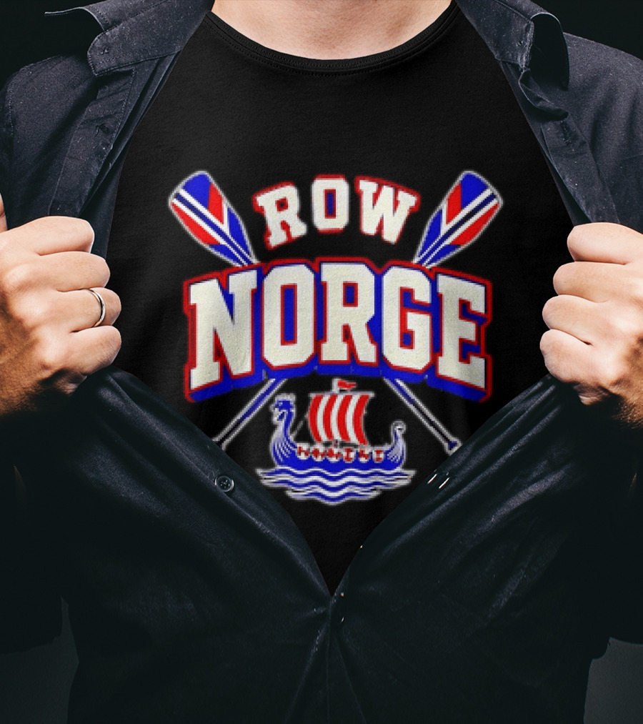 Row Norge Norway Viking Oars And Ship T-Shirt
