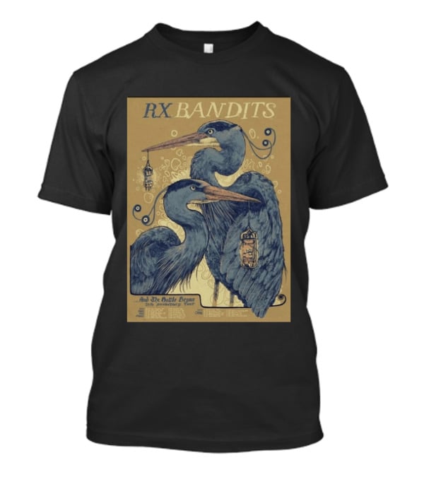 RX Bandits And The Battle Begun 20th Anniversary Tour 2026 Blue Heron T-Shirt