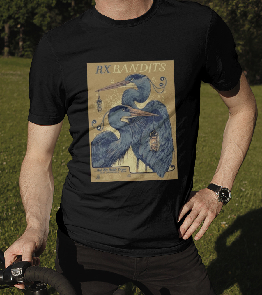 RX Bandits And The Battle Begun 20th Anniversary Tour 2026 Blue Heron T-Shirt