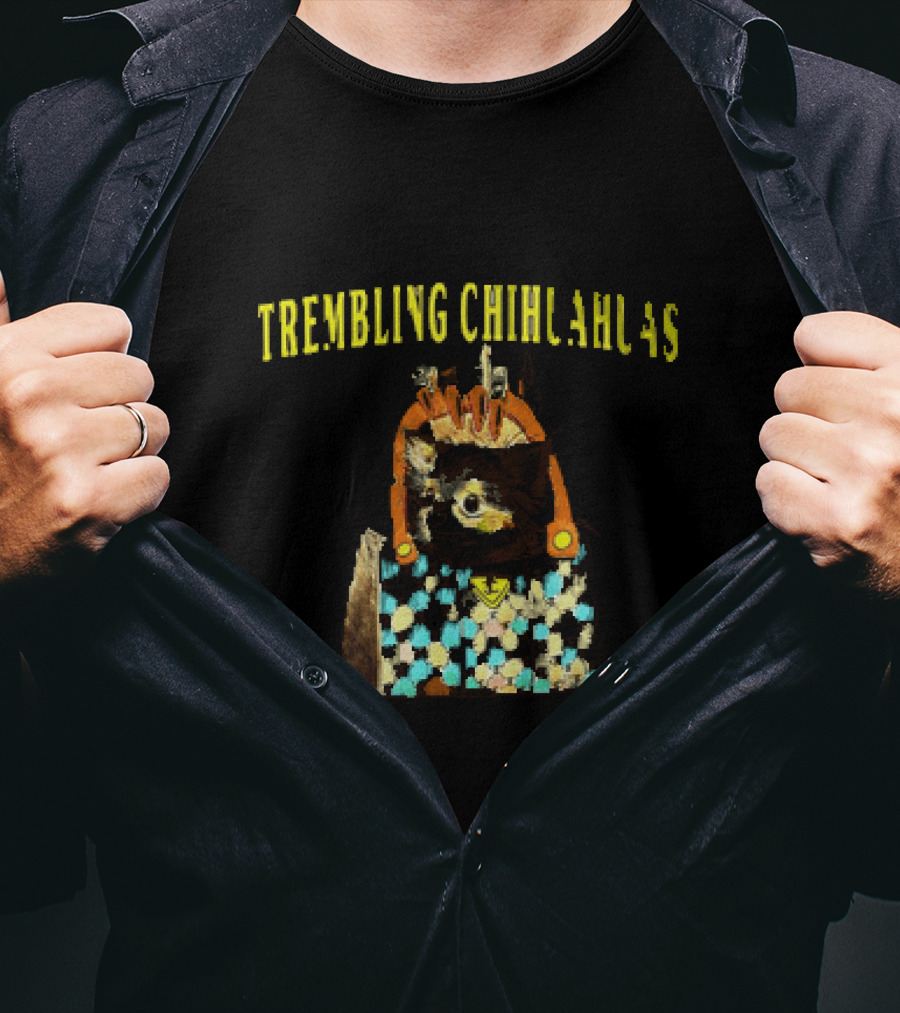 We Are All Trembling Chihuahuas In God's Designer Handbag Colorful Pattern Chihuahua Bag T-Shirt