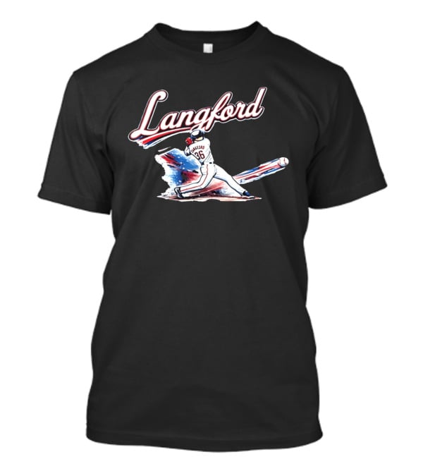 Langford Baseball Swing Texas Rangers Wyatt Langford Slugger 26 T-Shirt