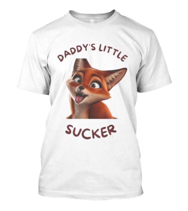 Daddy's Little Sucker Cute Fox Licking Lips T-Shirt