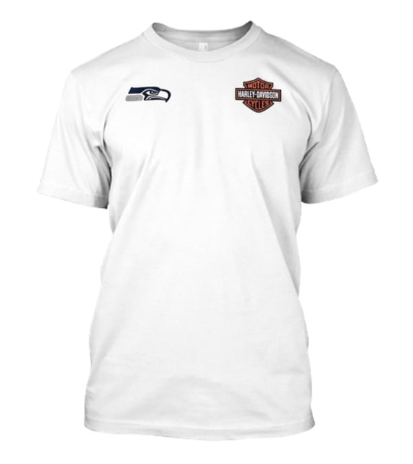Seattle Seahawks Harley Davidson Ride Loud Sundays Game Day Built Roll T-Shirt