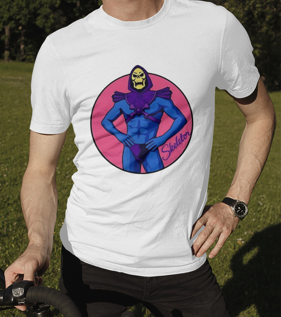 Skeletor Powerful Stance Pink T-Shirt