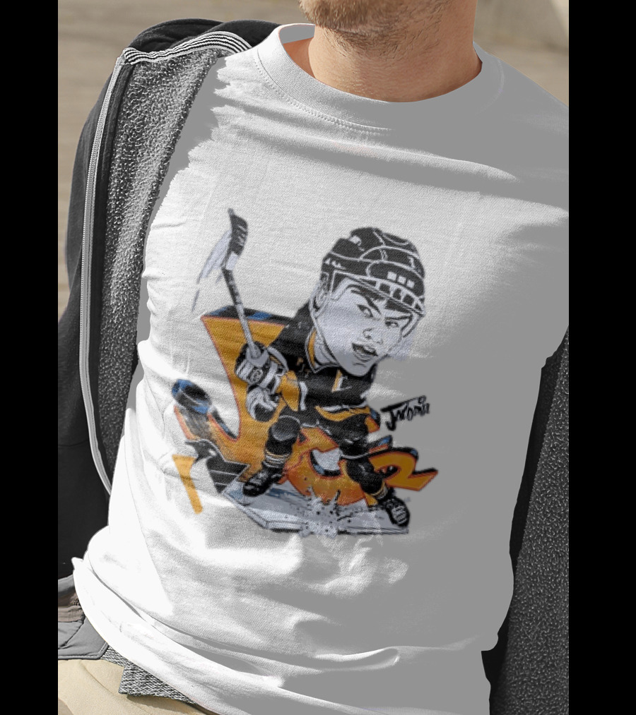 Jaromir Jagr Animated Pittsburgh Penguins Hockey Stick Action T-Shirt