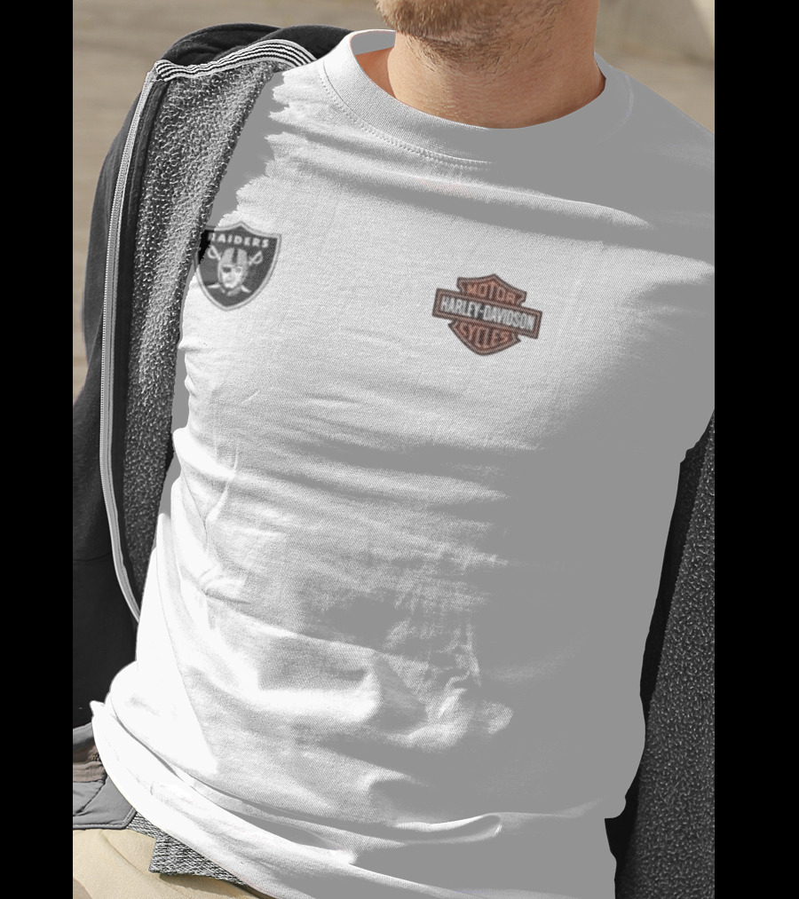 Las Vegas Raiders Harley Davidson Ride Loud Sundays Roll Built For Game Day T-Shirt