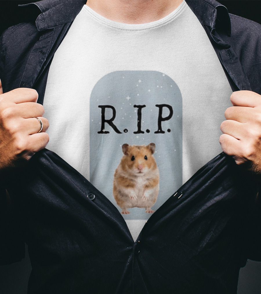 R.I.P. Lil Cenat Hamster Memorial With Stars And Clouds T-Shirt