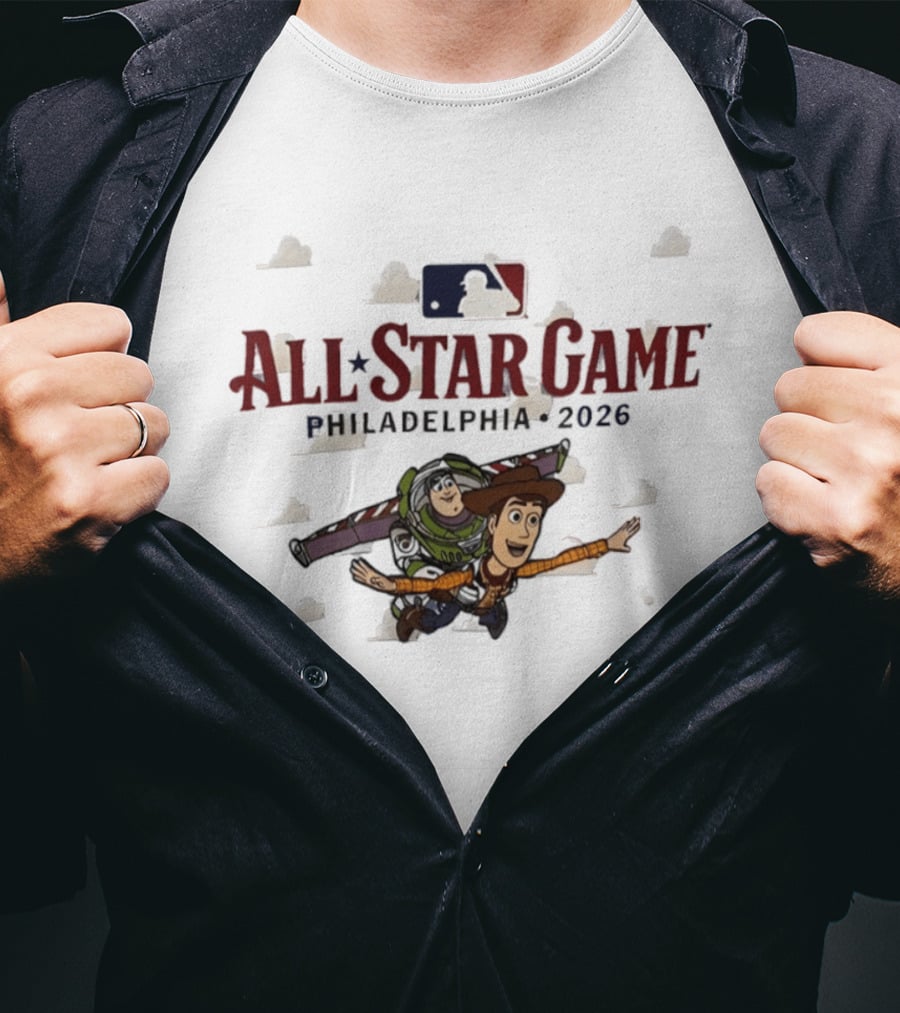 Toy Story Buzz Lightyear Woody All Star Game Philadelphia 2026 T-Shirt