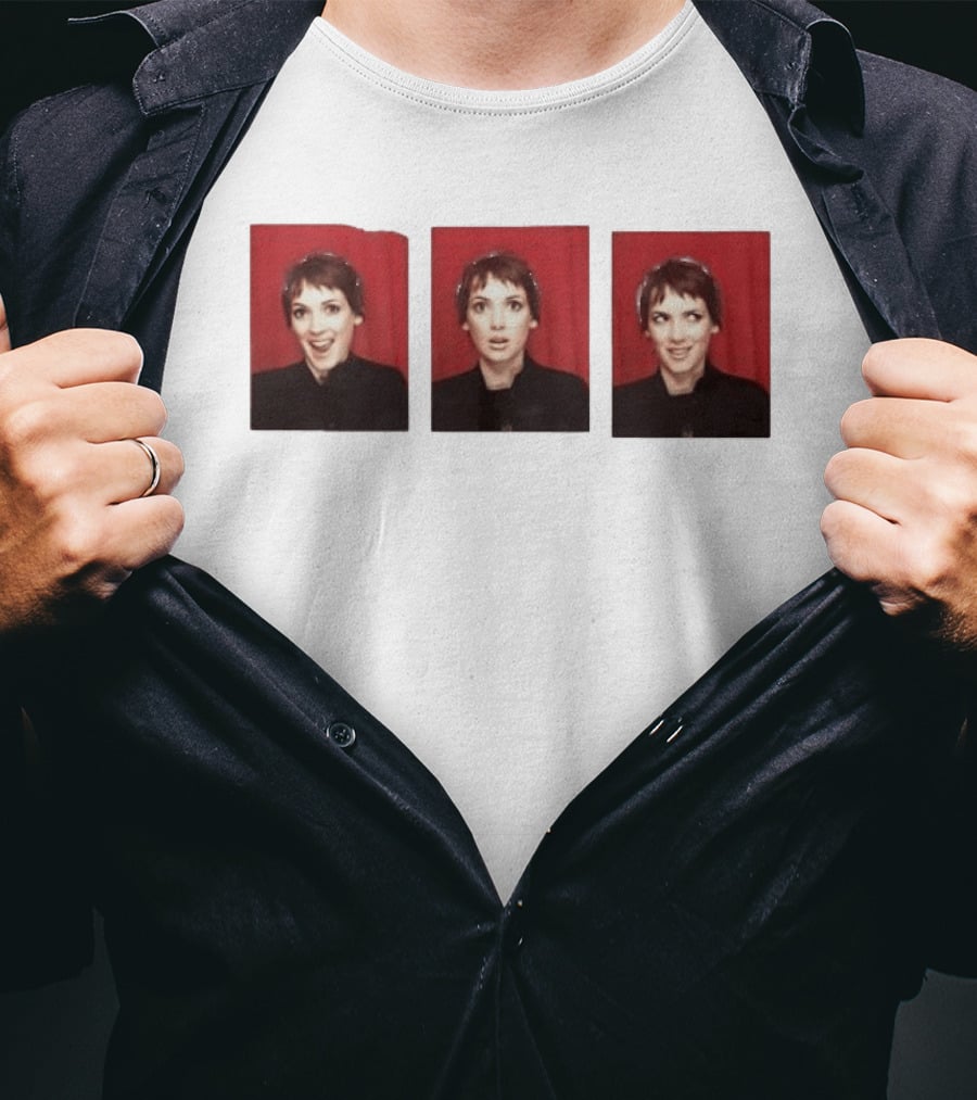 Winona Ryder 90s Photo Booth Strip Nostalgia Actress Vintage Aesthetic T-Shirt