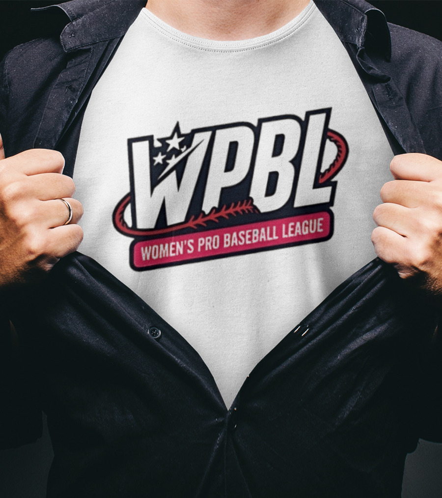 Women's Pro Baseball League WPBL Stars And Baseball Stitch Oval T-Shirt
