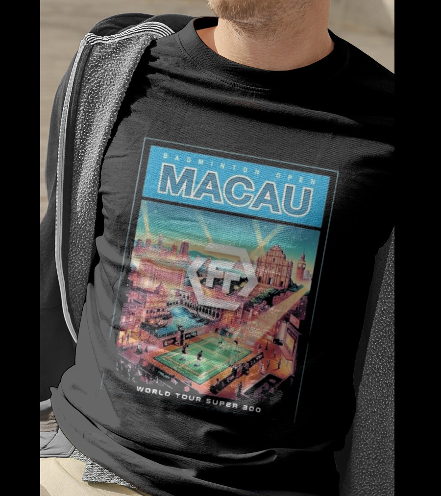 Badminton Open Macau 2026 World Tour Super 300 Cityscape Scene T-Shirt