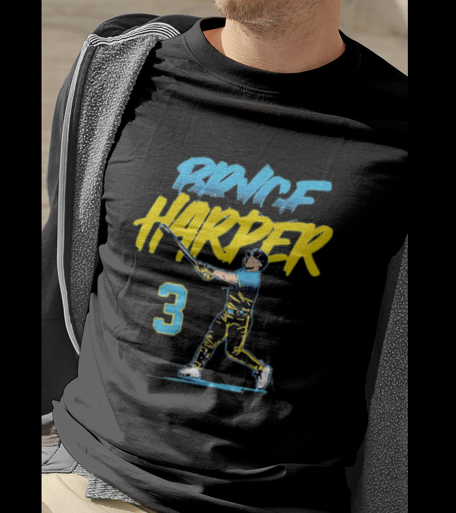 Bryce Harper Swinging Philadelphia Phillies 3 Number T-Shirt