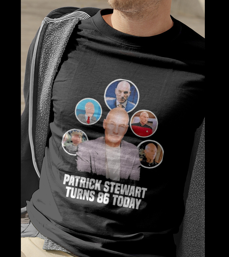 Patrick Stewart Turns 86 Today Iconic Roles Celebration Image T-Shirt