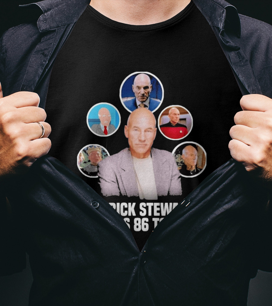 Patrick Stewart Turns 86 Today Iconic Roles Celebration Image T-Shirt