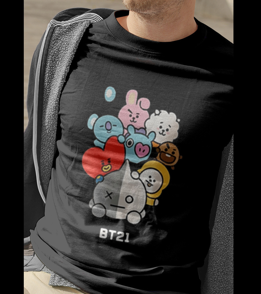 BT21 Characters Koya RJ Shooky Mang Chimmy Tata Cooky Van T-Shirt
