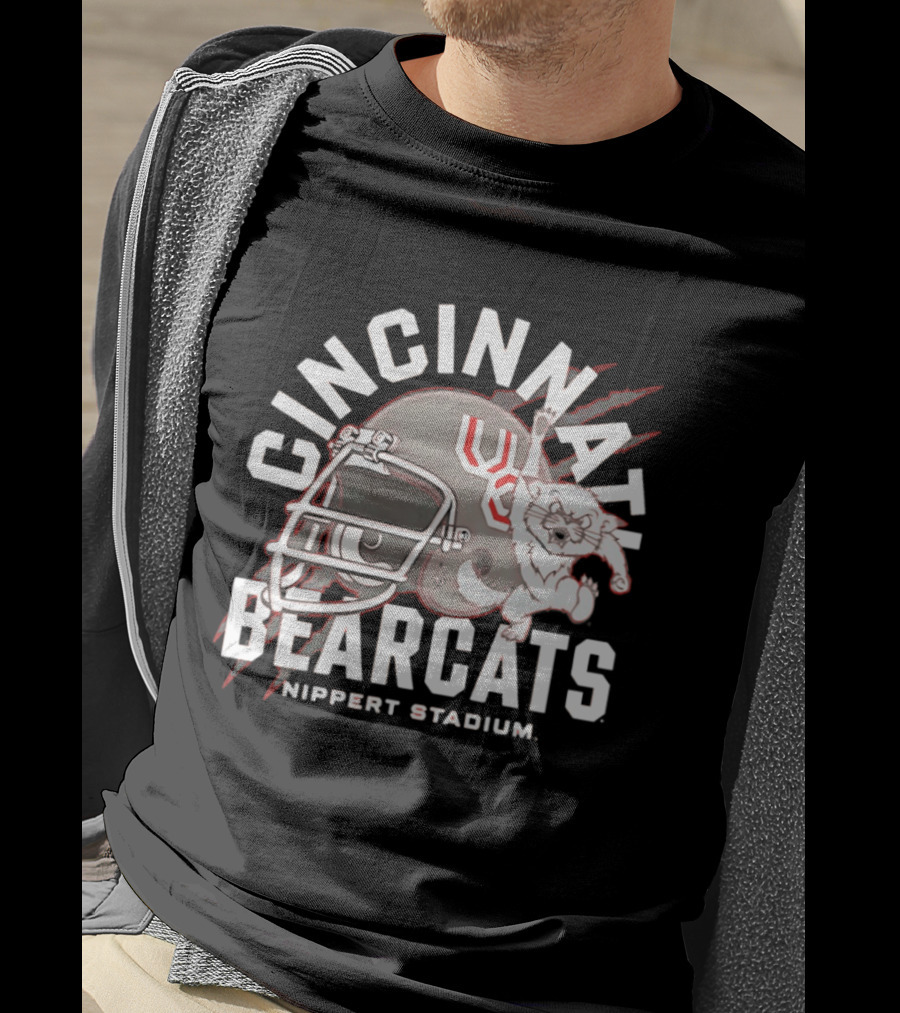 Cincinnati Bearcats Nippert Stadium Football Helmet T-Shirt