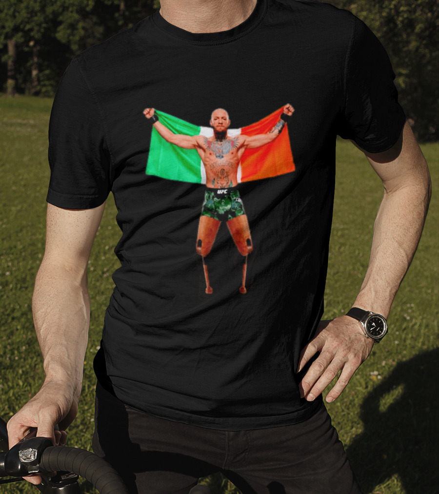 Conor McGregor UFC Prosthetic Leg Irish Flag Celebration T-Shirt
