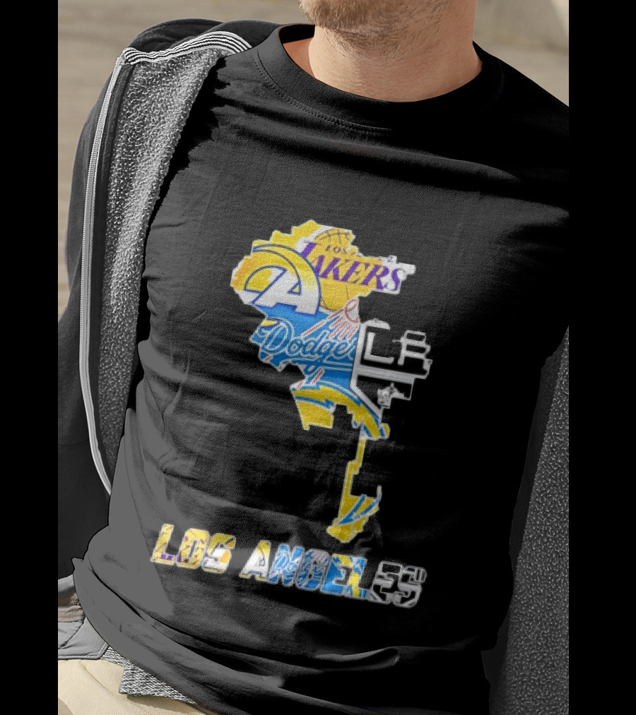 Los Angeles Lakers Rams Dodgers LA Kings Chargers Sports Team Logos T-Shirt