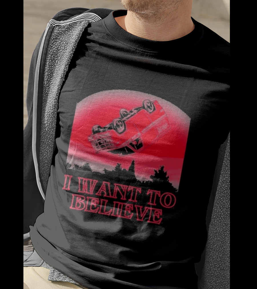 The X Files I Want To Believe Upside Down Car T-Shirt