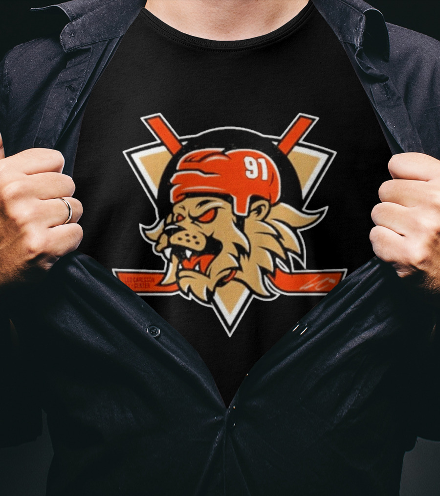 Leo Carlsson 97 Center Lion Hockey Helmet T-Shirt