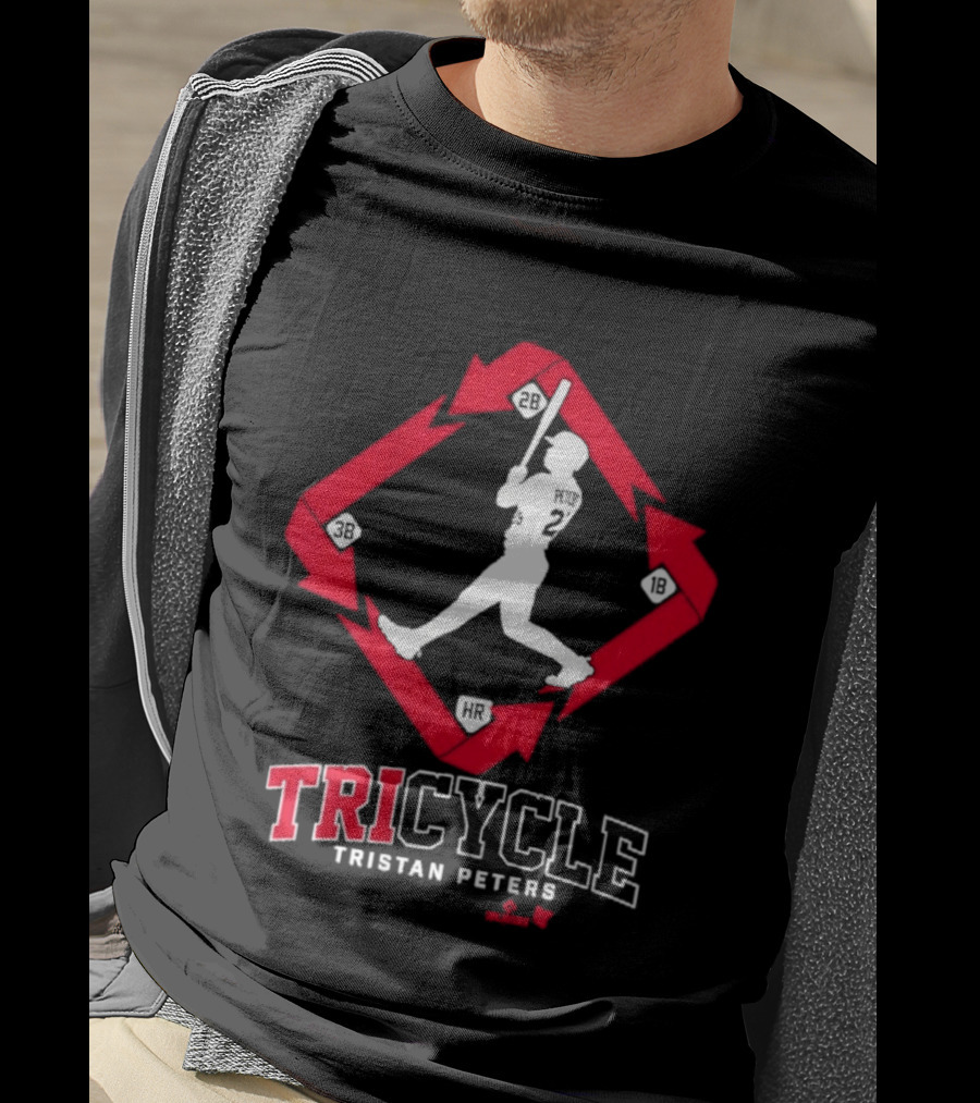 Tristan Peters TriCycle Baseball Player Number 2 Red Arrow Diamond T-Shirt