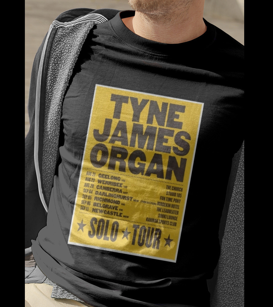 TYNE JAMES ORGAN Australian Solo Tour 2026 Geelong Werribee Canberra Dates Venues T-Shirt