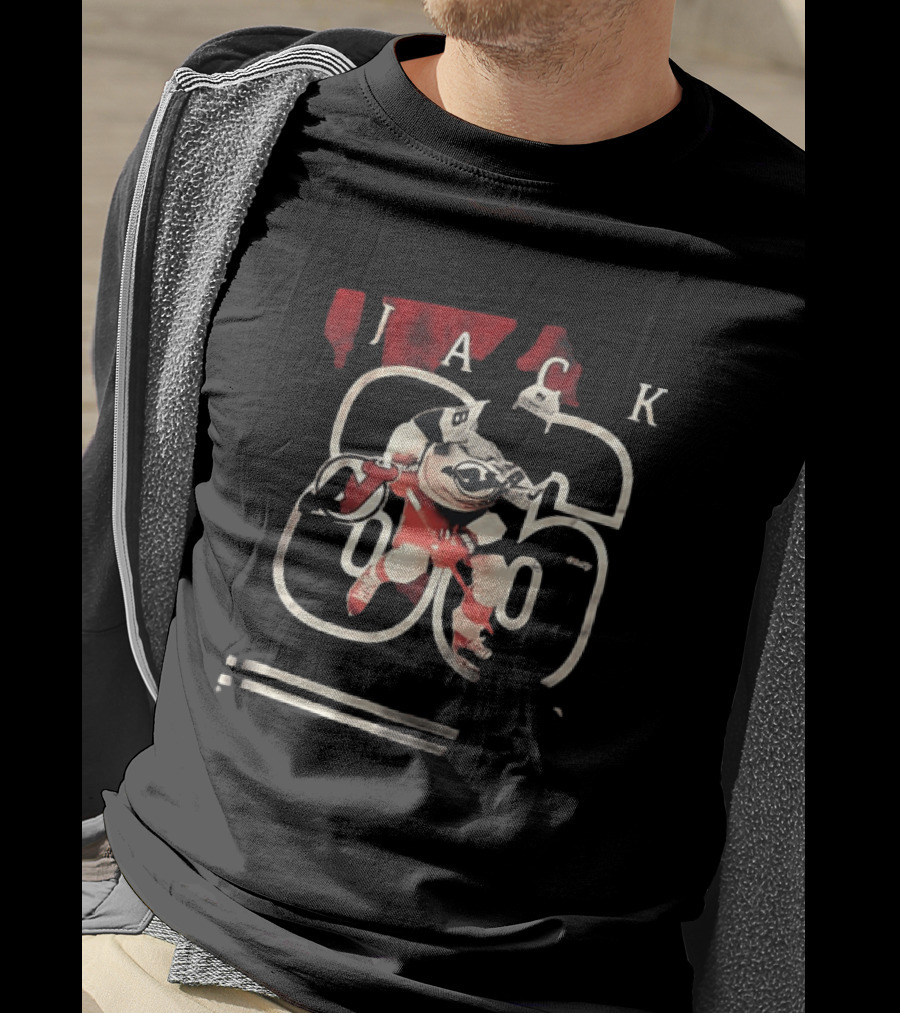 New Jersey Devils Jack Hughes 86 Hockey Player Action Pose T-Shirt