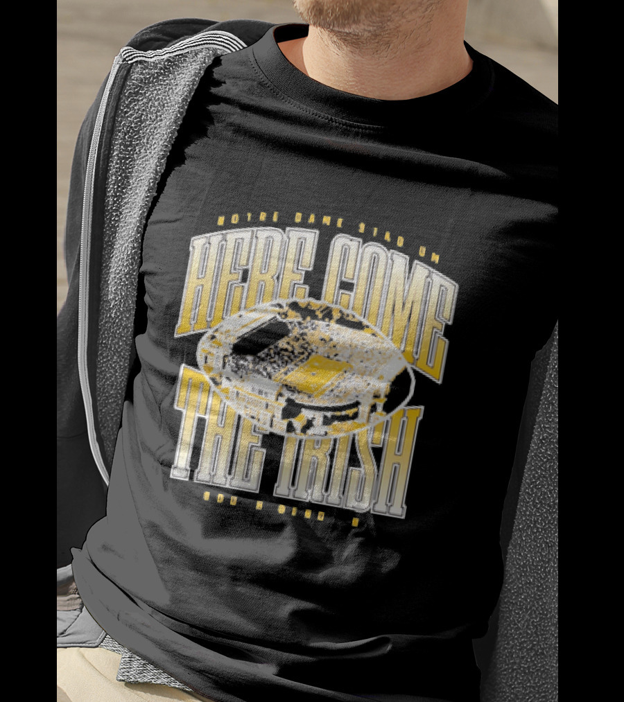 Notre Dame Stadium Here Come The Irish Football T-Shirt