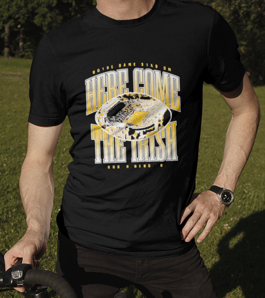 Notre Dame Stadium Here Come The Irish Football T-Shirt