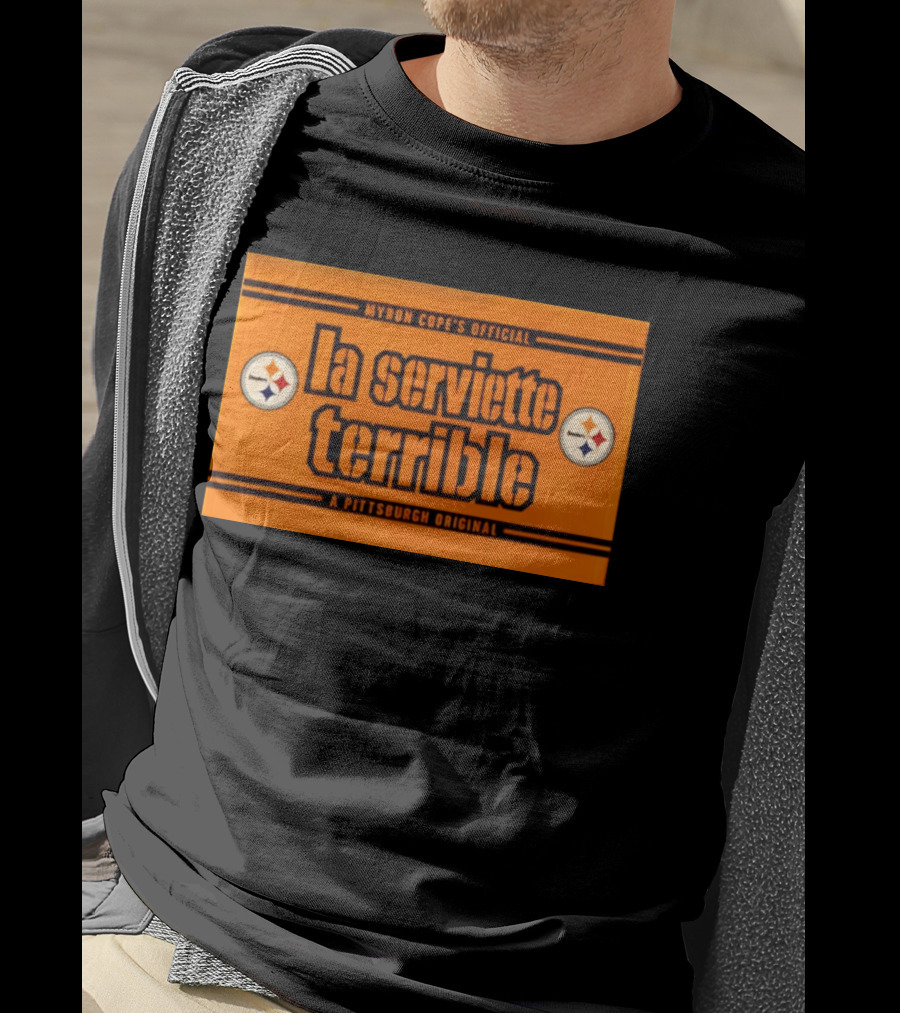 Myron Cope's Official La Serviette Terrible A Pittsburgh Original Steelers T-Shirt