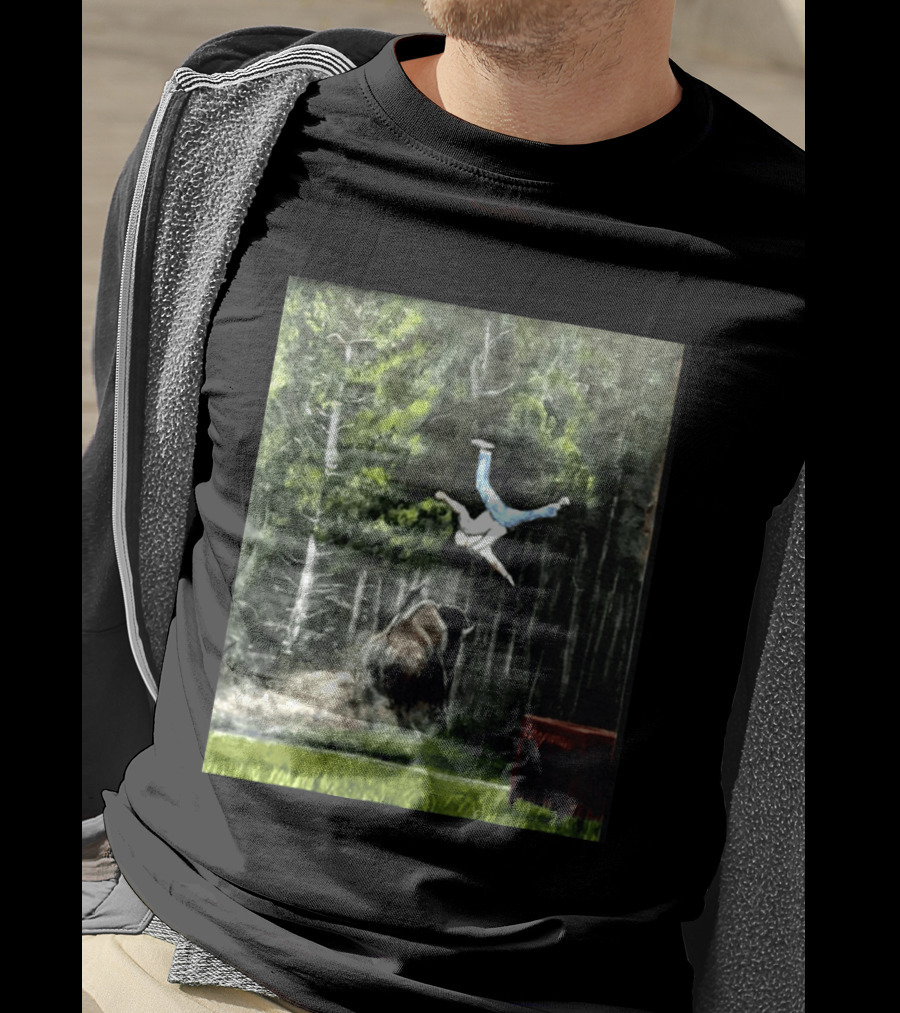 Raccoon Flaming Fart Chaos With Hippo And Unexpected Forest Flip T-Shirt