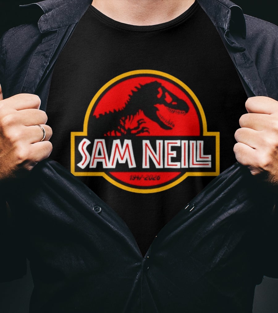 Sam Neill 1947 2026 Jurassic Park Rex T-Shirt