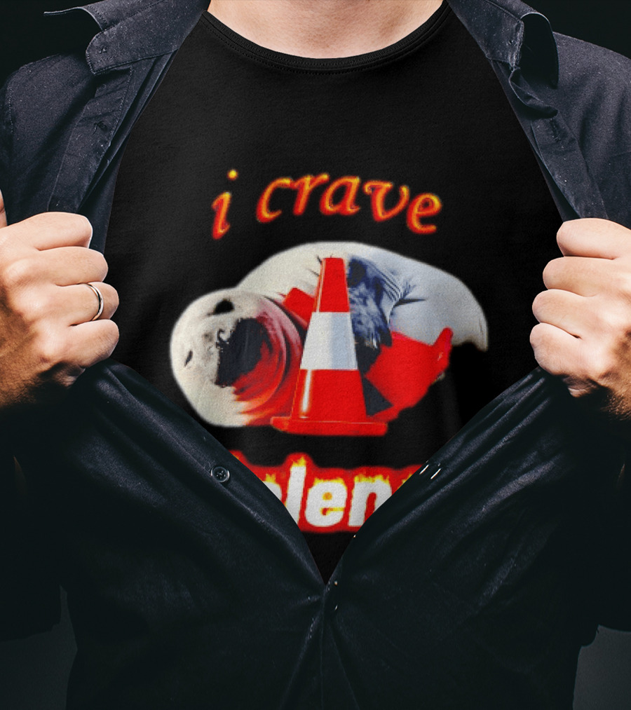 Seal With Traffic Cone I Crave Violence T-Shirt