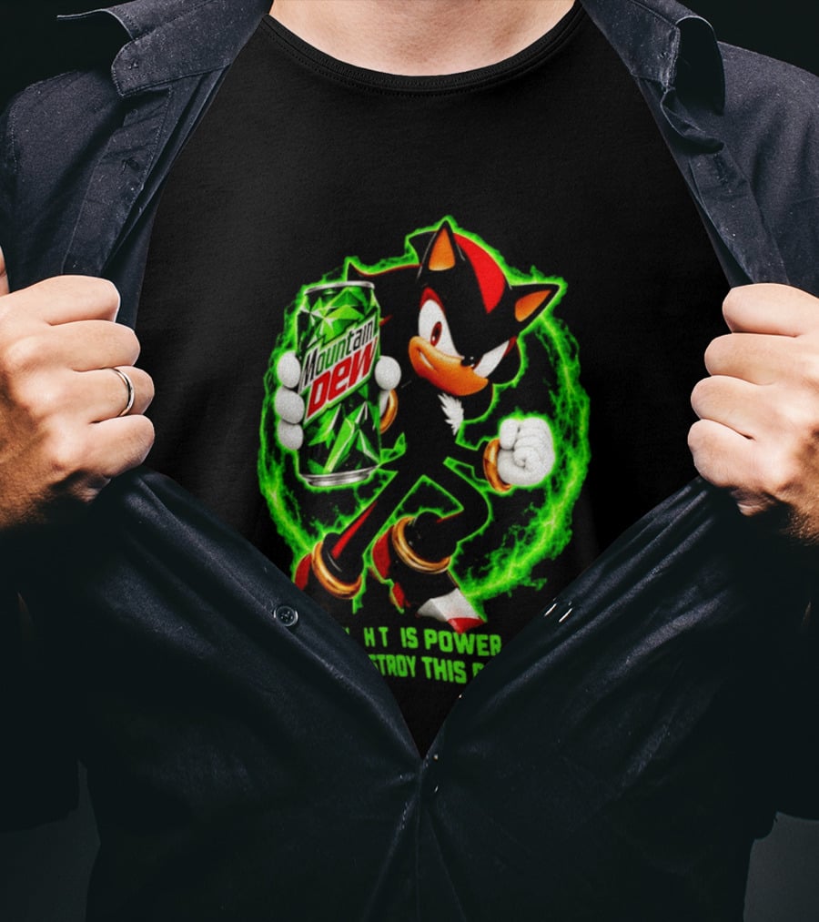 Mountain Dew Power Shadow Destroy This Damn Planet T-Shirt