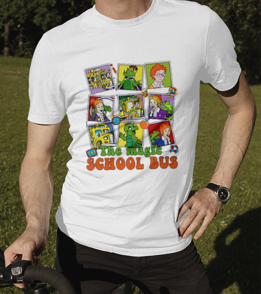 1+1 The Magic School Bus Characters And Adventure Scenes T-Shirt