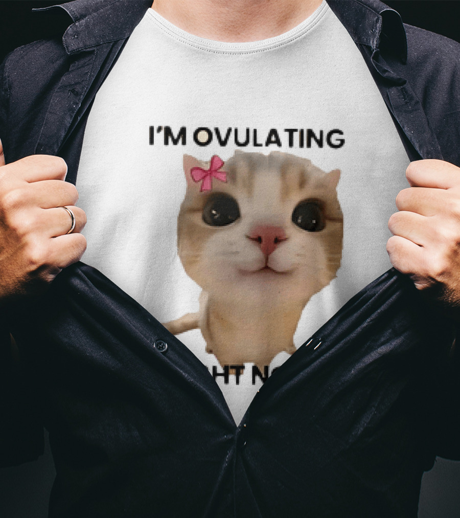 I'm Ovulating Right Now Cute Cat With Bow T-Shirt