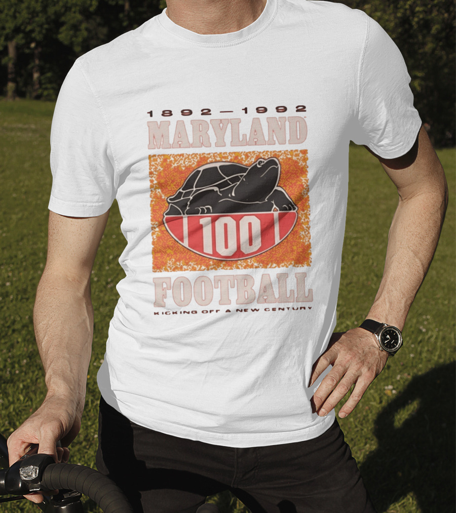 Maryland Football 1892 1992 Centennial Kicking Off A New Century Terps Turtle T-Shirt