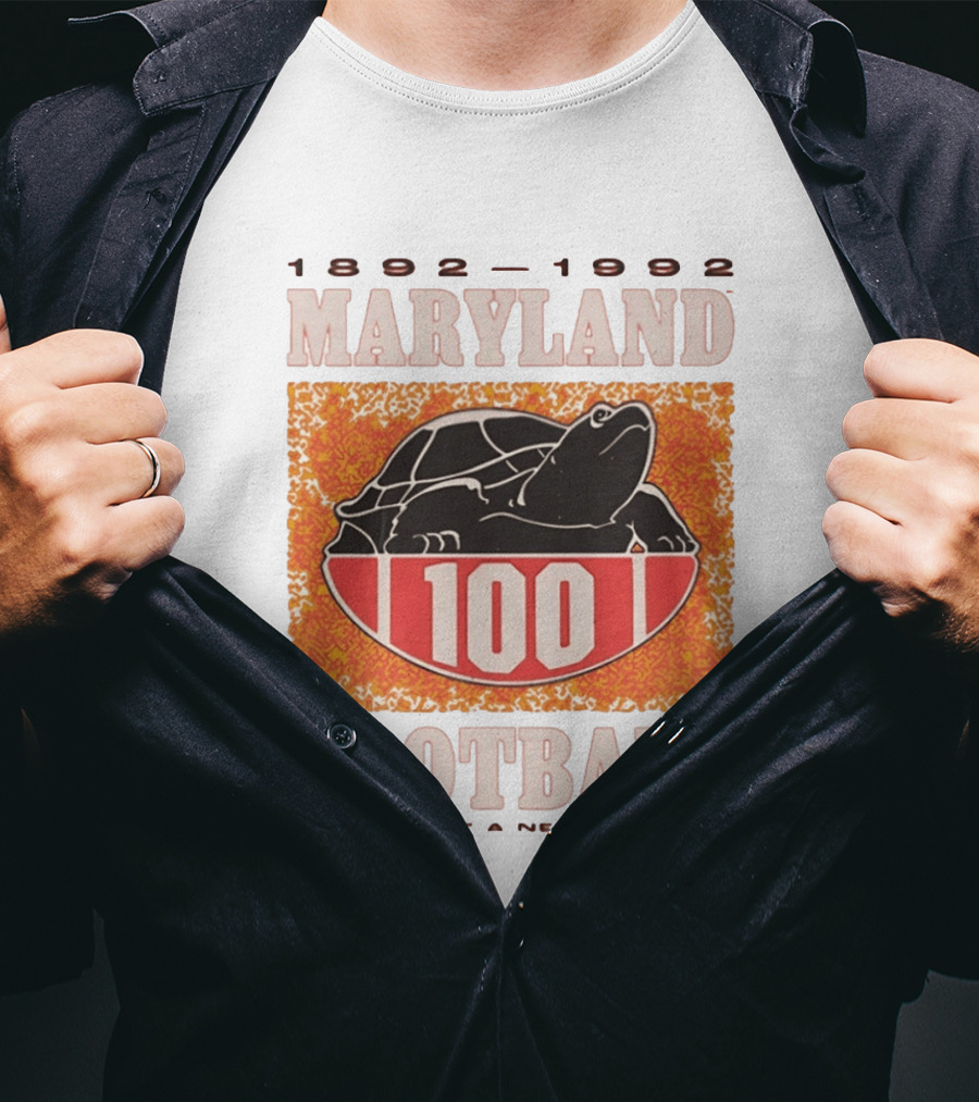 Maryland Football 1892 1992 Centennial Kicking Off A New Century Terps Turtle T-Shirt