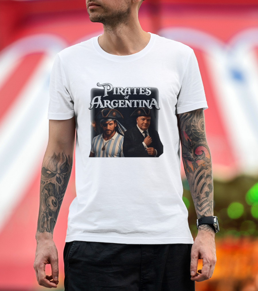 Pirates Of Argentina Messi Infantino Soccer Themed Merchandise T-Shirt