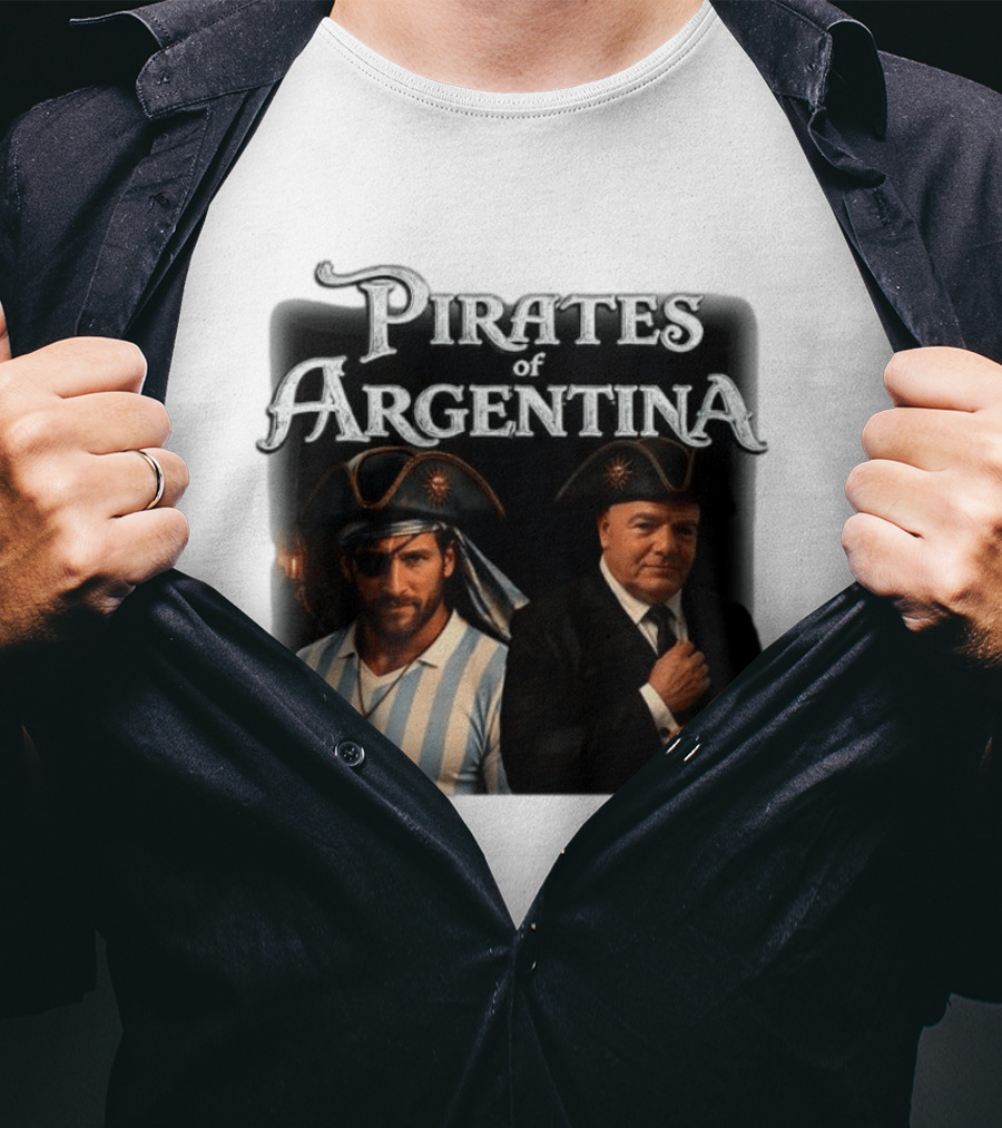 Pirates Of Argentina Messi Infantino Soccer Themed Merchandise T-Shirt